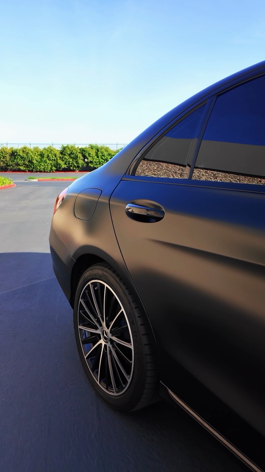 Mercedes-Benz C300 satin black vinyl wrap